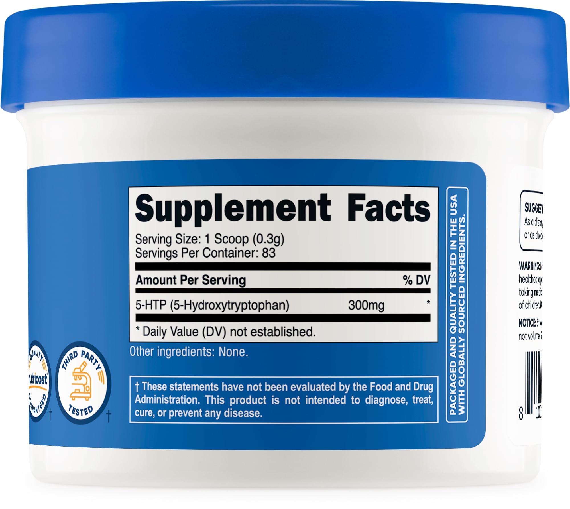 Foto 6 pulgar | Suplemento Nutricost 5-htp En Polvo 25 G (300 Mg/porción) - Venta Internacional.