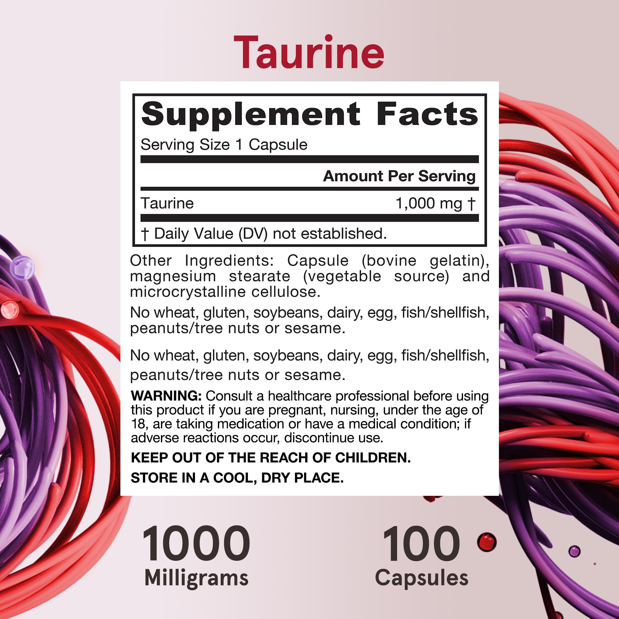 Foto 7 pulgar | Suplemento Jarrow Formulas De Taurina 1000 Mg 100 Cápsulas - Venta Internacional.