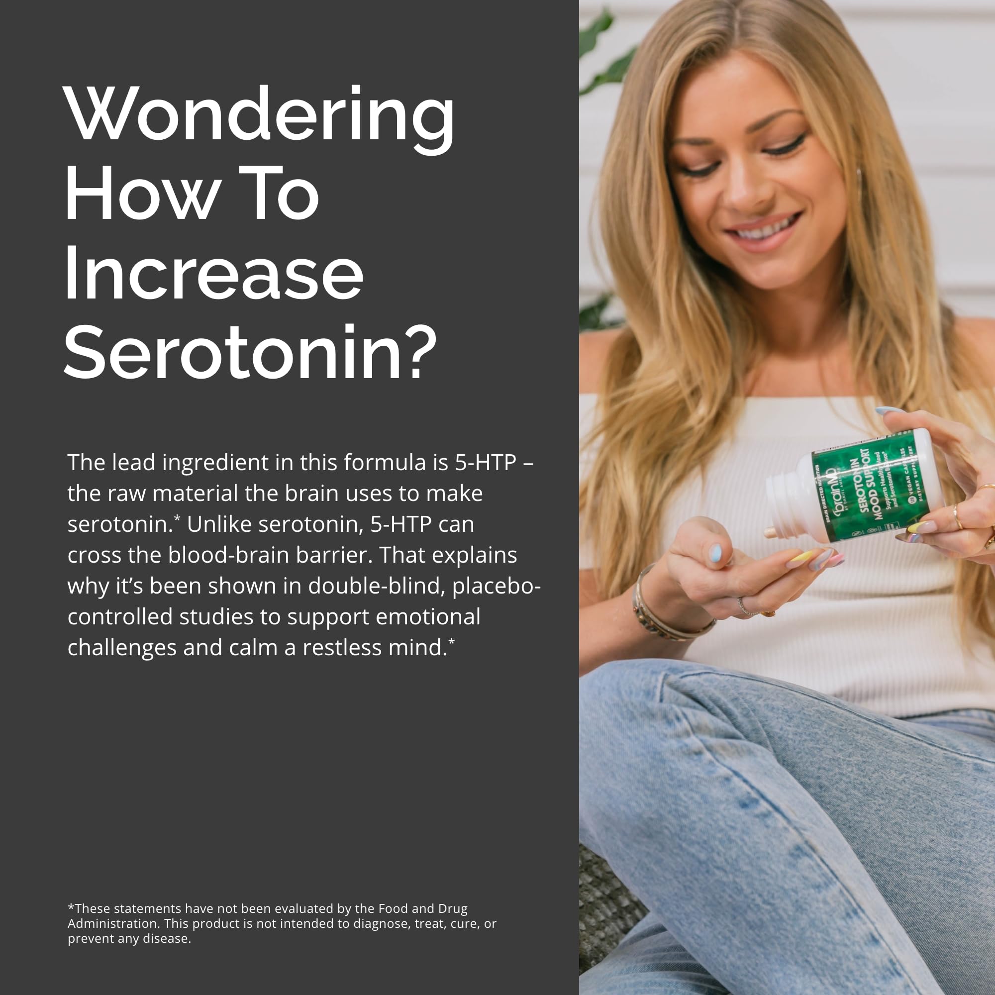 Foto 5 | Suplemento Brainmd Dr. Amen, Serotonina, Apoyo Al Estado De Ánimo, 120 Cápsulas - Venta Internacional.