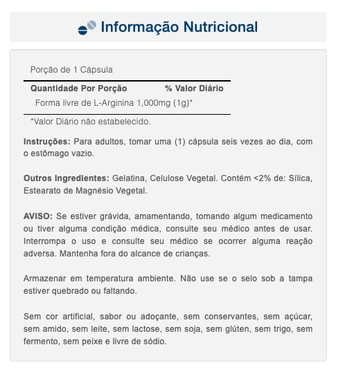 Foto 4 pulgar | Suplemento Puritan's Pride, Cápsulas De L-arginina De 1000 Mg, 100 Unidades - Venta Internacional.