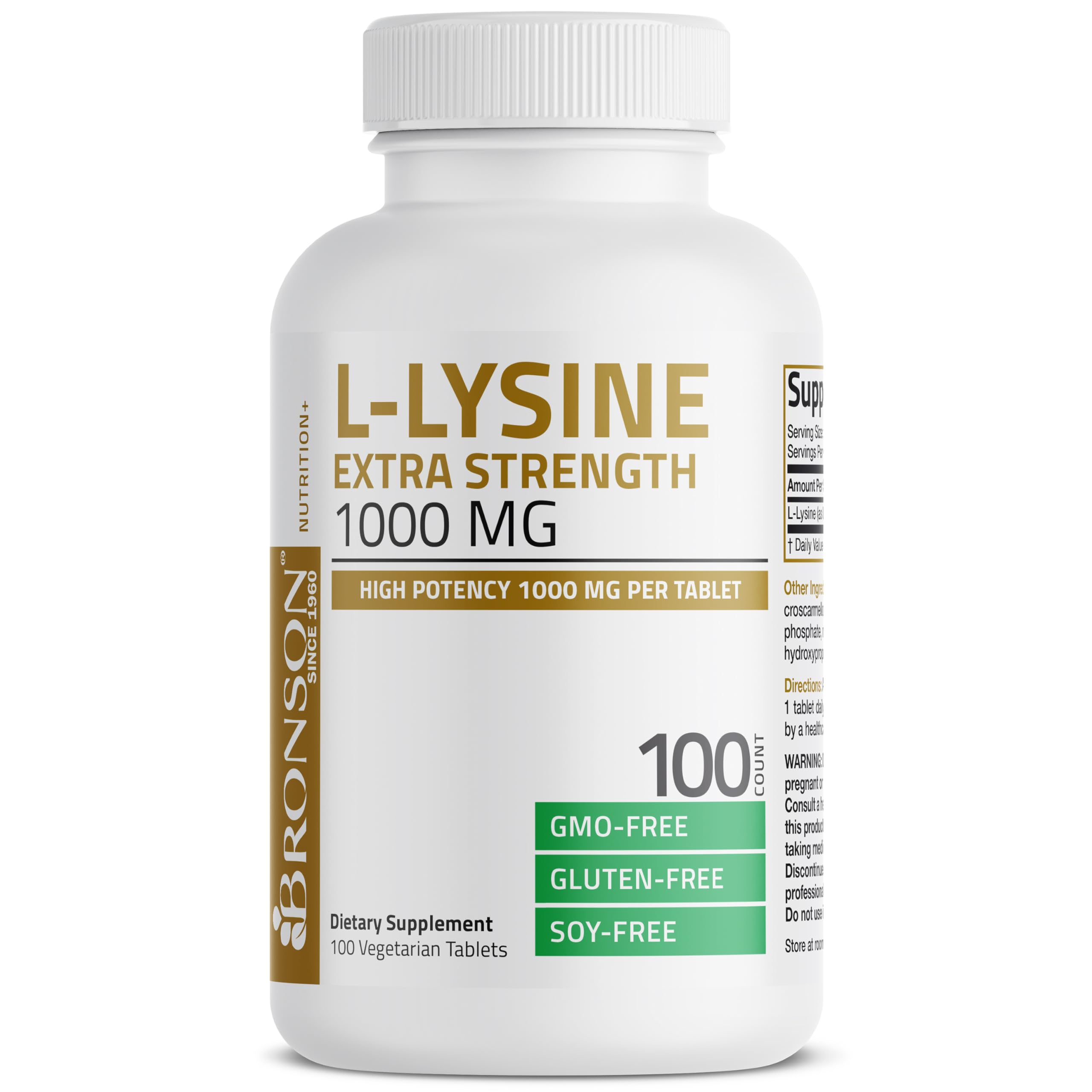 Foto 4 pulgar | Suplemento Bronson L-lisina Extra Strength 1000 Mg 100 Comprimidos - Venta Internacional.