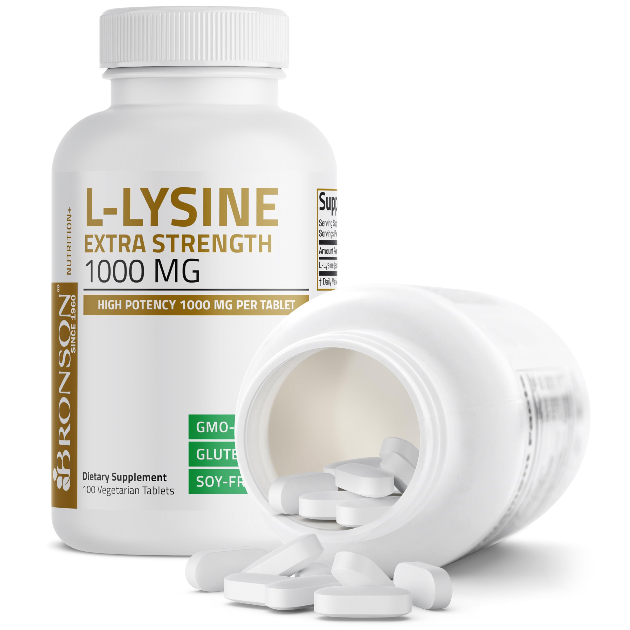 Foto 6 pulgar | Suplemento Bronson L-lisina Extra Strength 1000 Mg 100 Comprimidos - Venta Internacional.