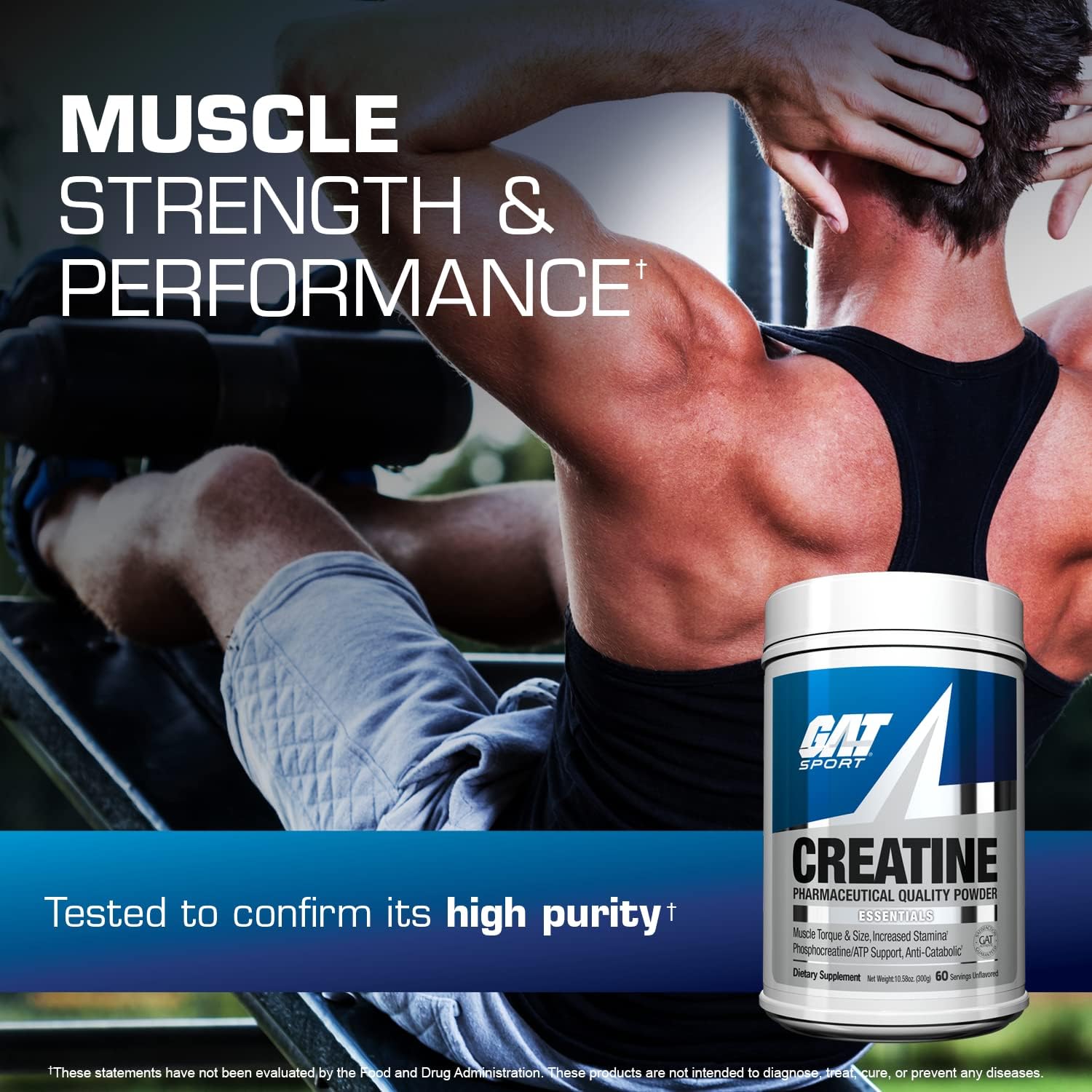 Foto 3 pulgar | Monohidrato De Creatina En Polvo Gat Sport Strength 60 Porciones - Venta Internacional.