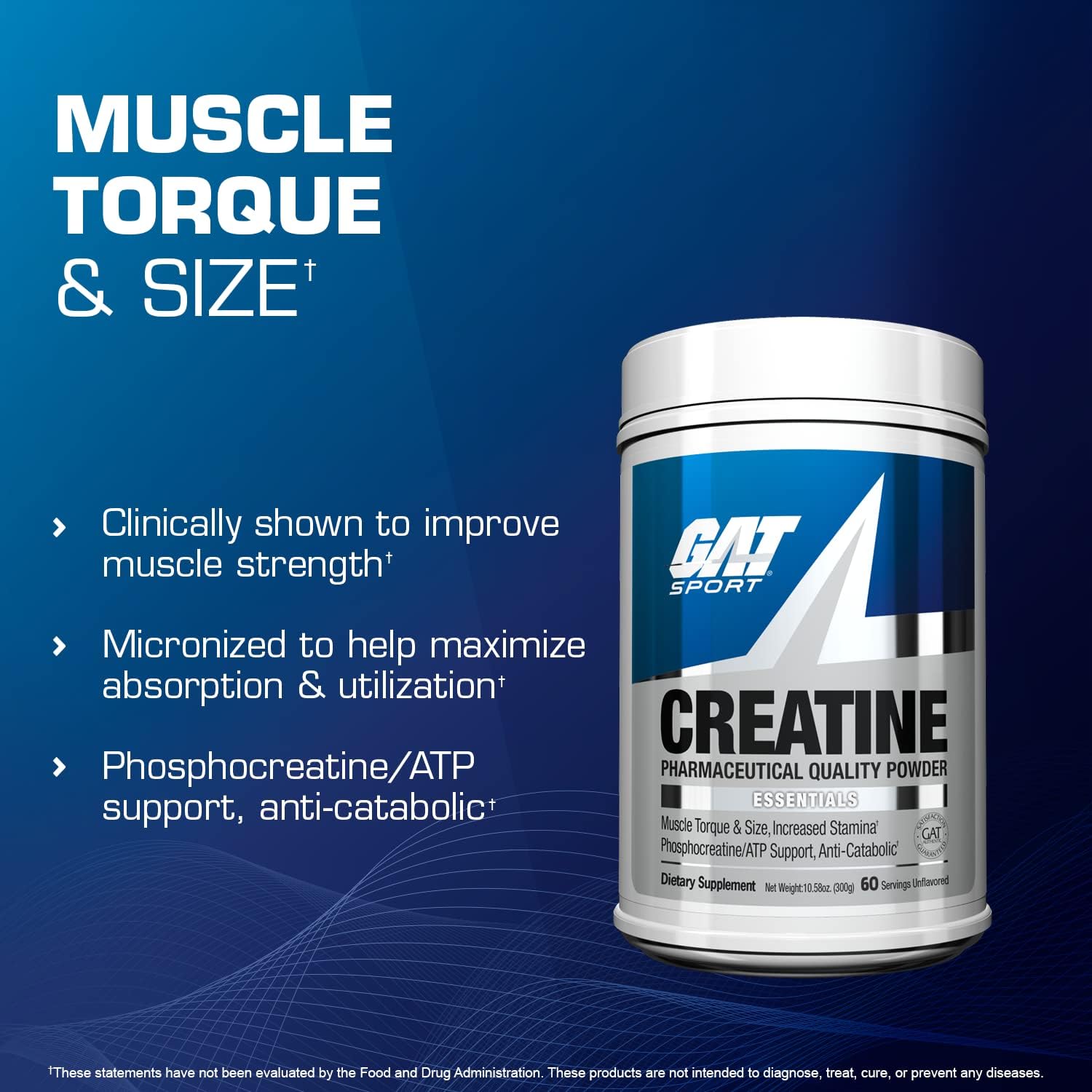 Foto 4 pulgar | Monohidrato De Creatina En Polvo Gat Sport Strength 60 Porciones - Venta Internacional.