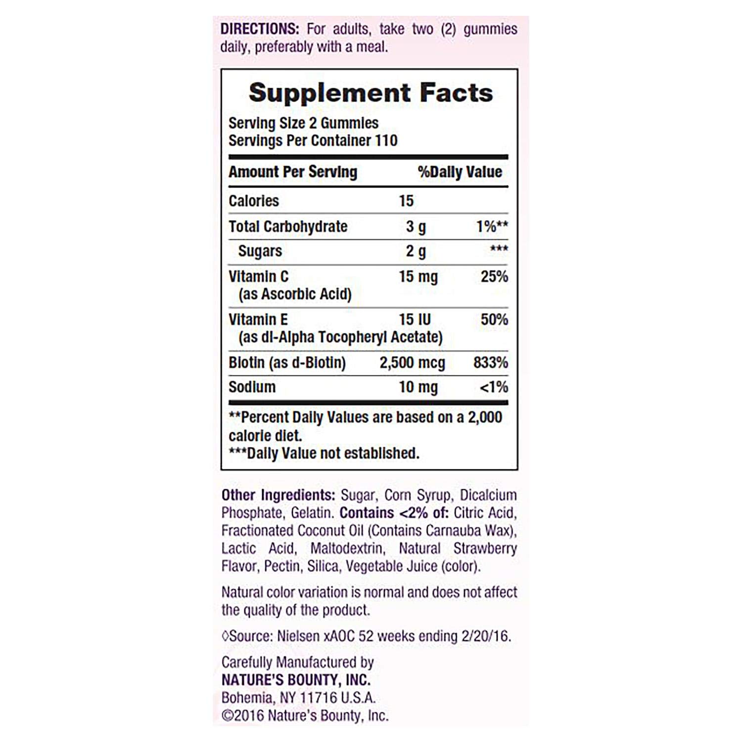 Foto 3 pulgar | Gomitas Supplement Nature's Bounty Para Cabello, Piel Y Uñas, 230 G - Venta Internacional.
