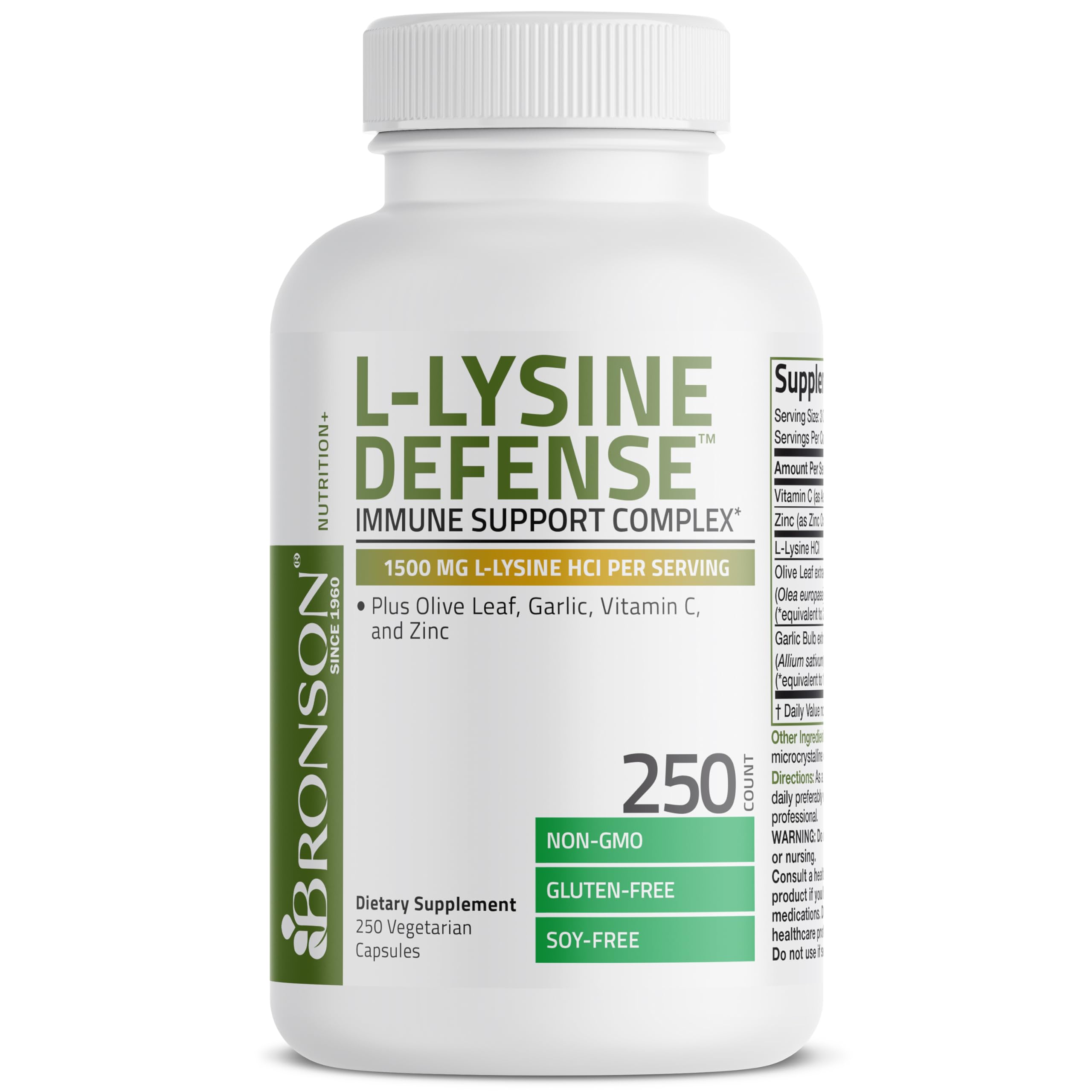 Foto 2 pulgar | Suplemento Bronson L-lisine Defense Immune 1500 Mg 250 Cápsulas - Venta Internacional.
