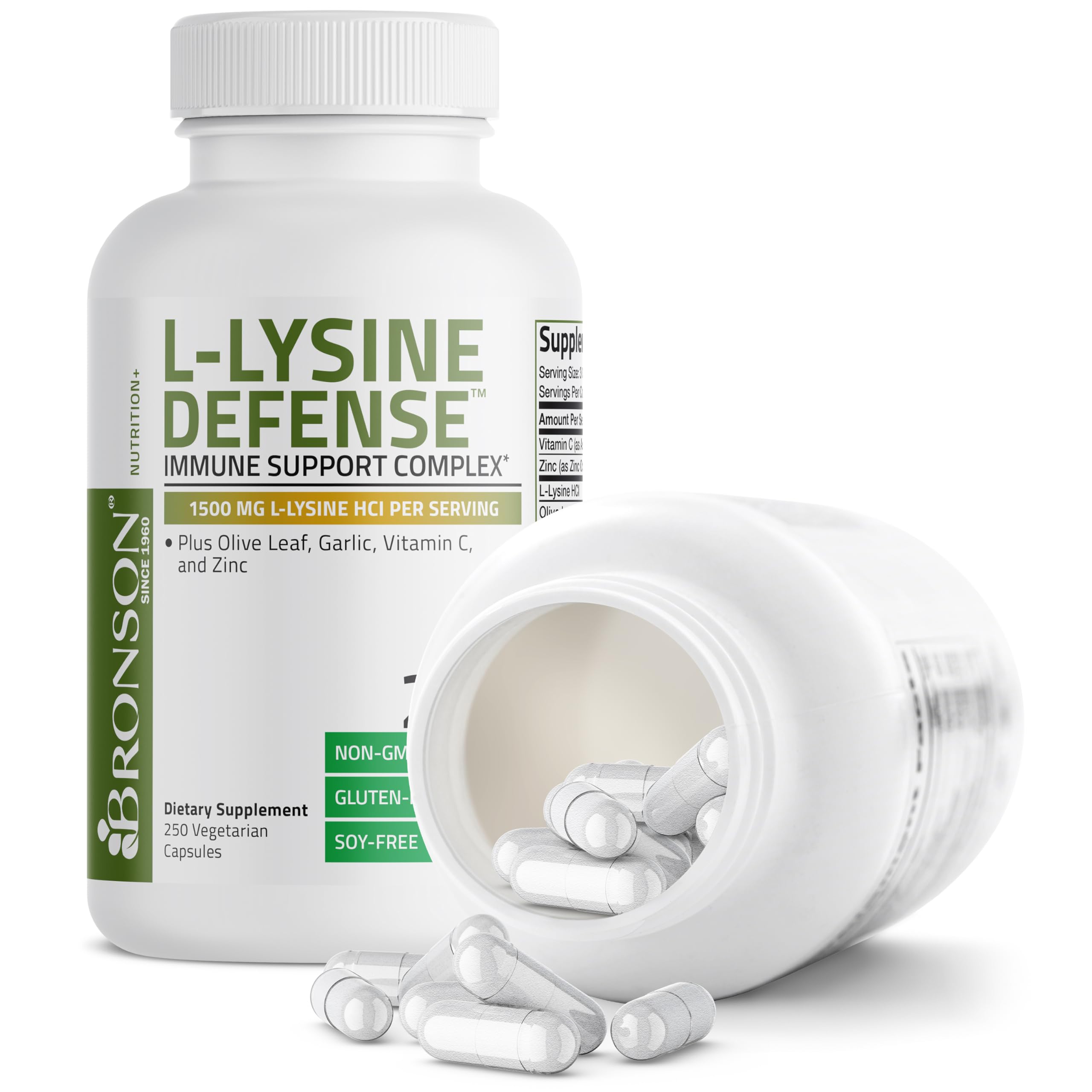 Foto 3 | Suplemento Bronson L-lisine Defense Immune 1500 Mg 250 Cápsulas - Venta Internacional.