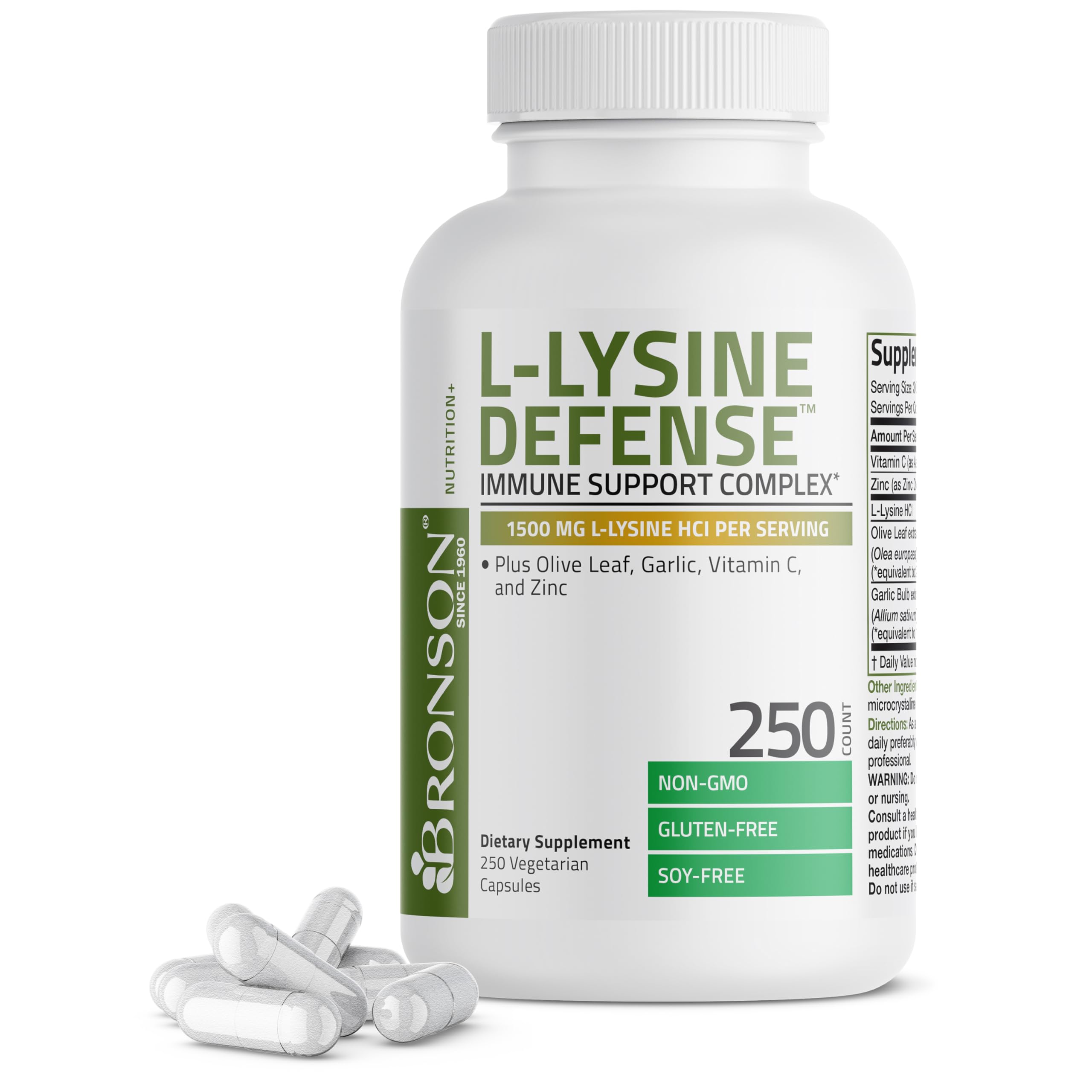 Foto 5 pulgar | Suplemento Bronson L-lisine Defense Immune 1500 Mg 250 Cápsulas - Venta Internacional.