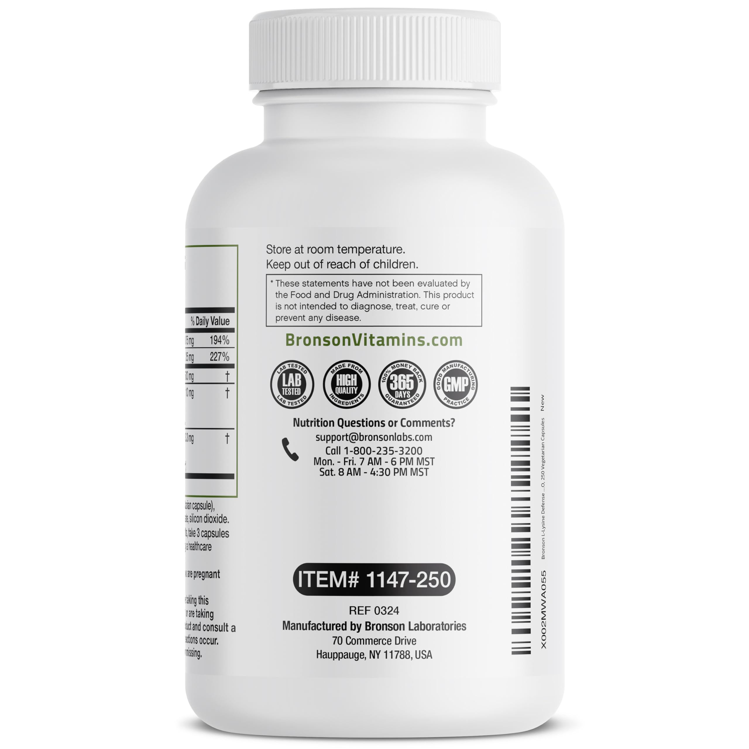 Foto 8 pulgar | Suplemento Bronson L-lisine Defense Immune 1500 Mg 250 Cápsulas - Venta Internacional.
