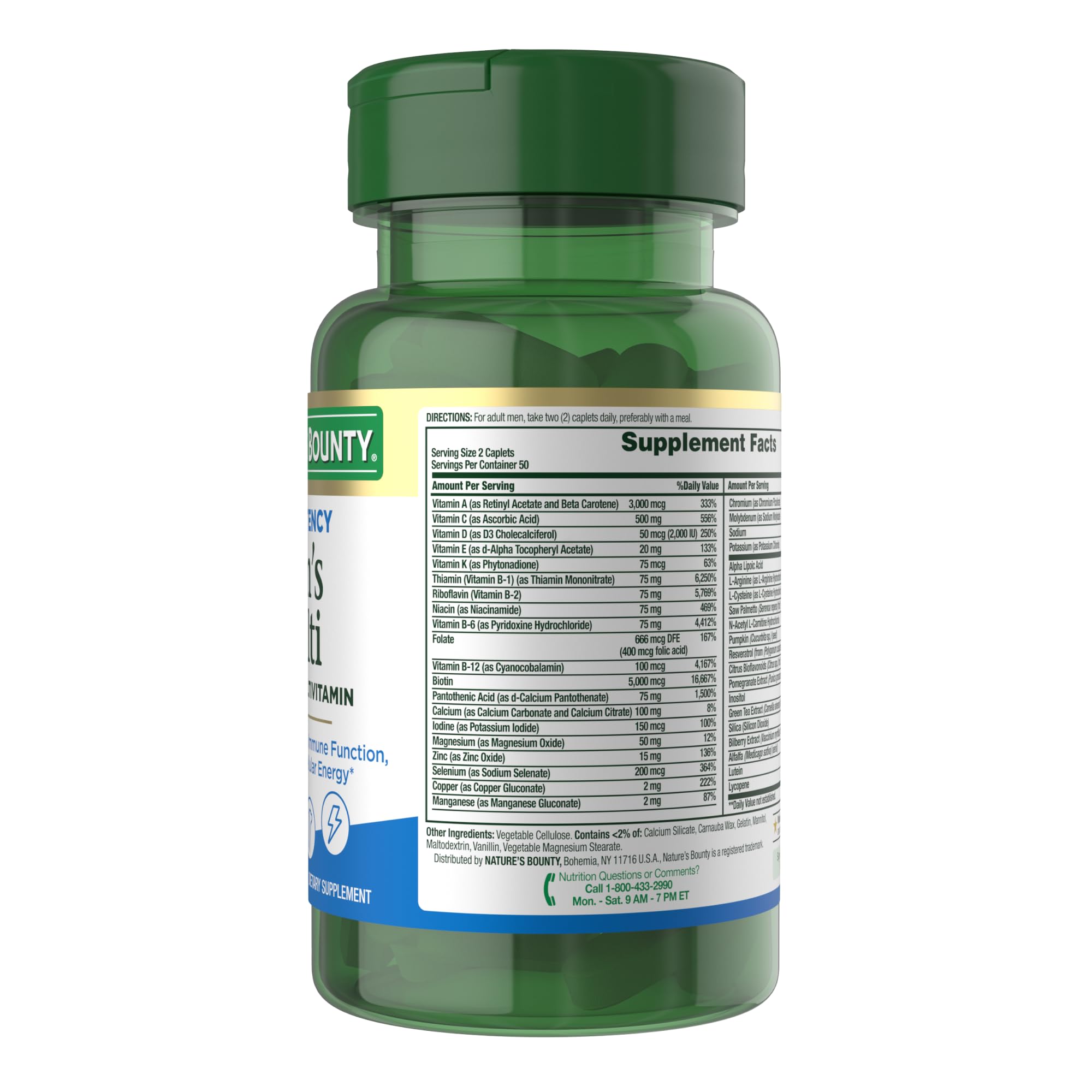 Foto 8 pulgar | Multivitamínico Nature's Bounty De Alta Potencia Para Hombre, 100 Cápsulas - Venta Internacional.
