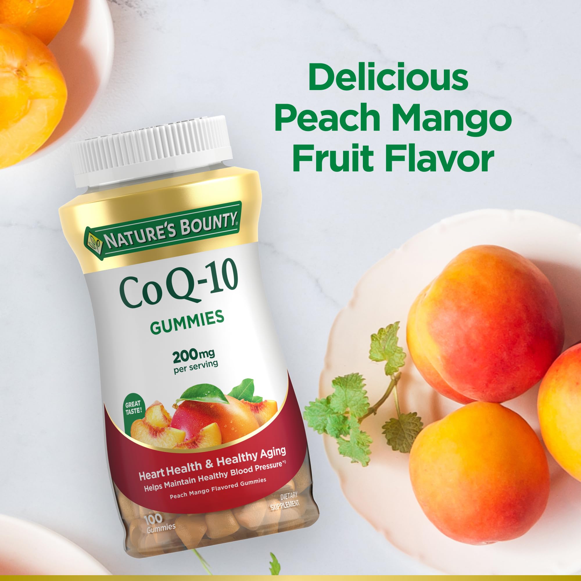 Foto 5 pulgar | Gummies Nature's Bounty Coq10, 200 Mg, Sabor A Melocotón Y Mango, 100 Unidades - Venta Internacional.