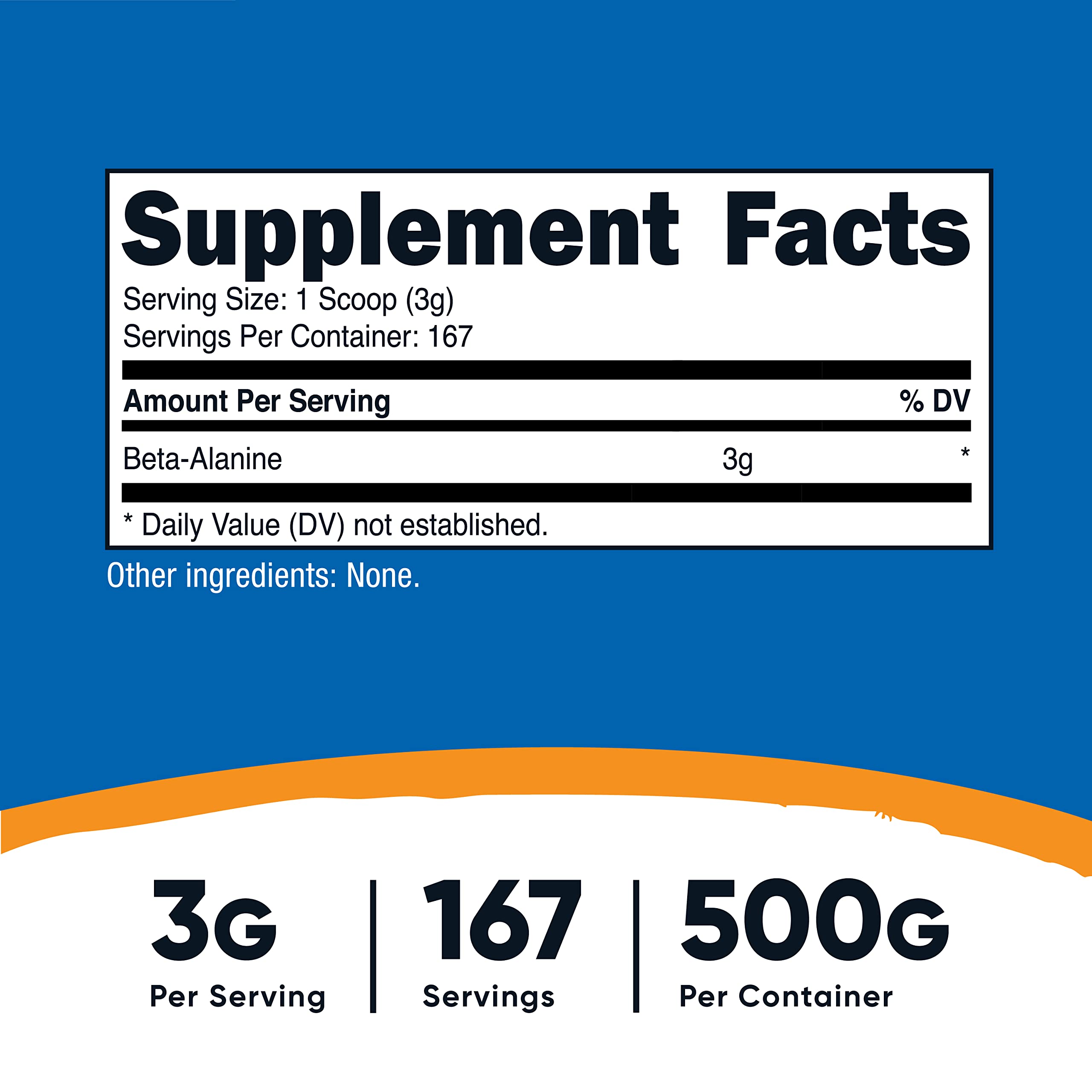 Foto 3 pulgar | Suplemento Nutricost Beta Alanina En Polvo 500 G Sin Gluten - Venta Internacional.