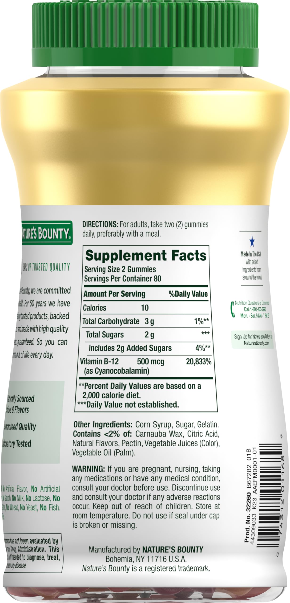 Foto 8 pulgar | Suplemento: Gomitas De Vitamina B12 De Nature's Bounty, 500 Mcg, 160 Unidades - Venta Internacional.