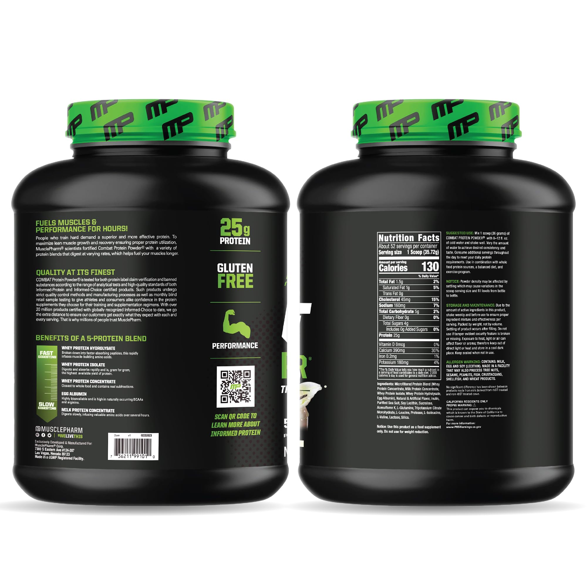 Foto 4 pulgar | Proteína En Polvo Musclepharm Combat Vanilla, 1,8 Kg, 52 Porciones - Venta Internacional.