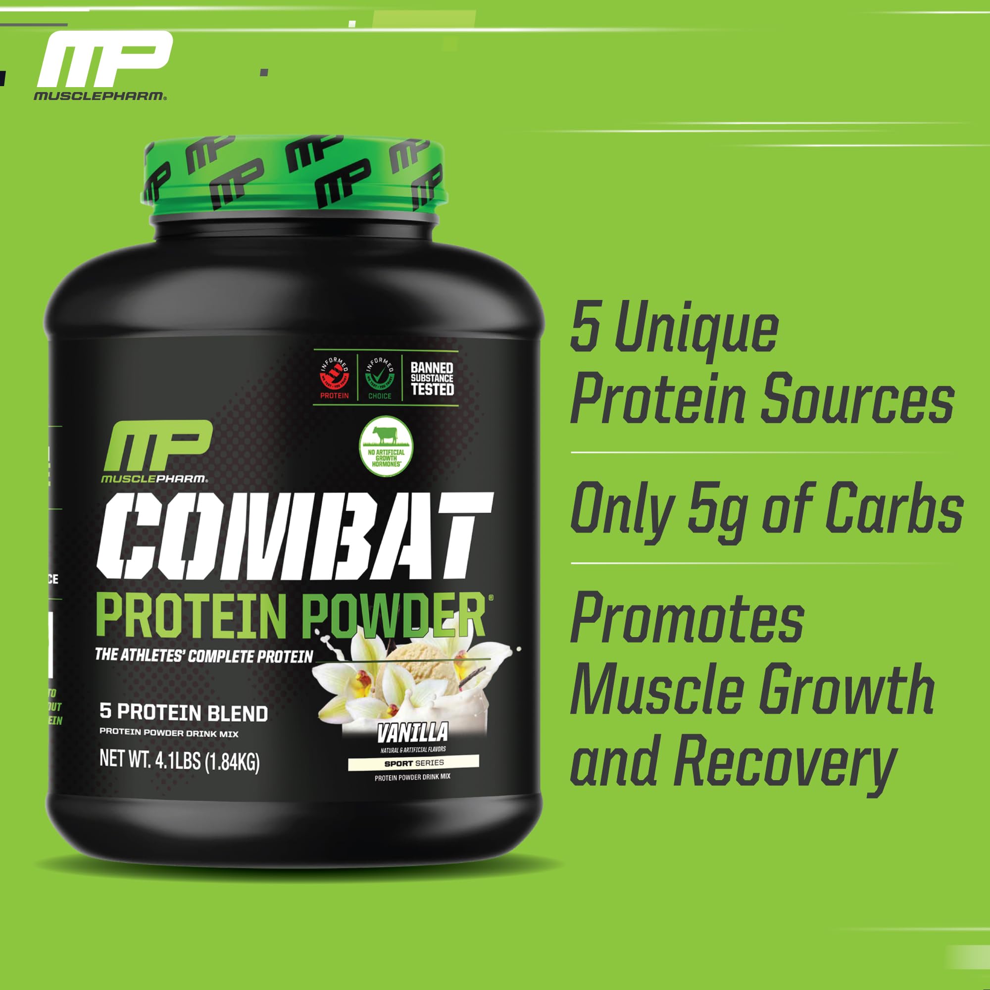 Foto 5 pulgar | Proteína En Polvo Musclepharm Combat Vanilla, 1,8 Kg, 52 Porciones - Venta Internacional.