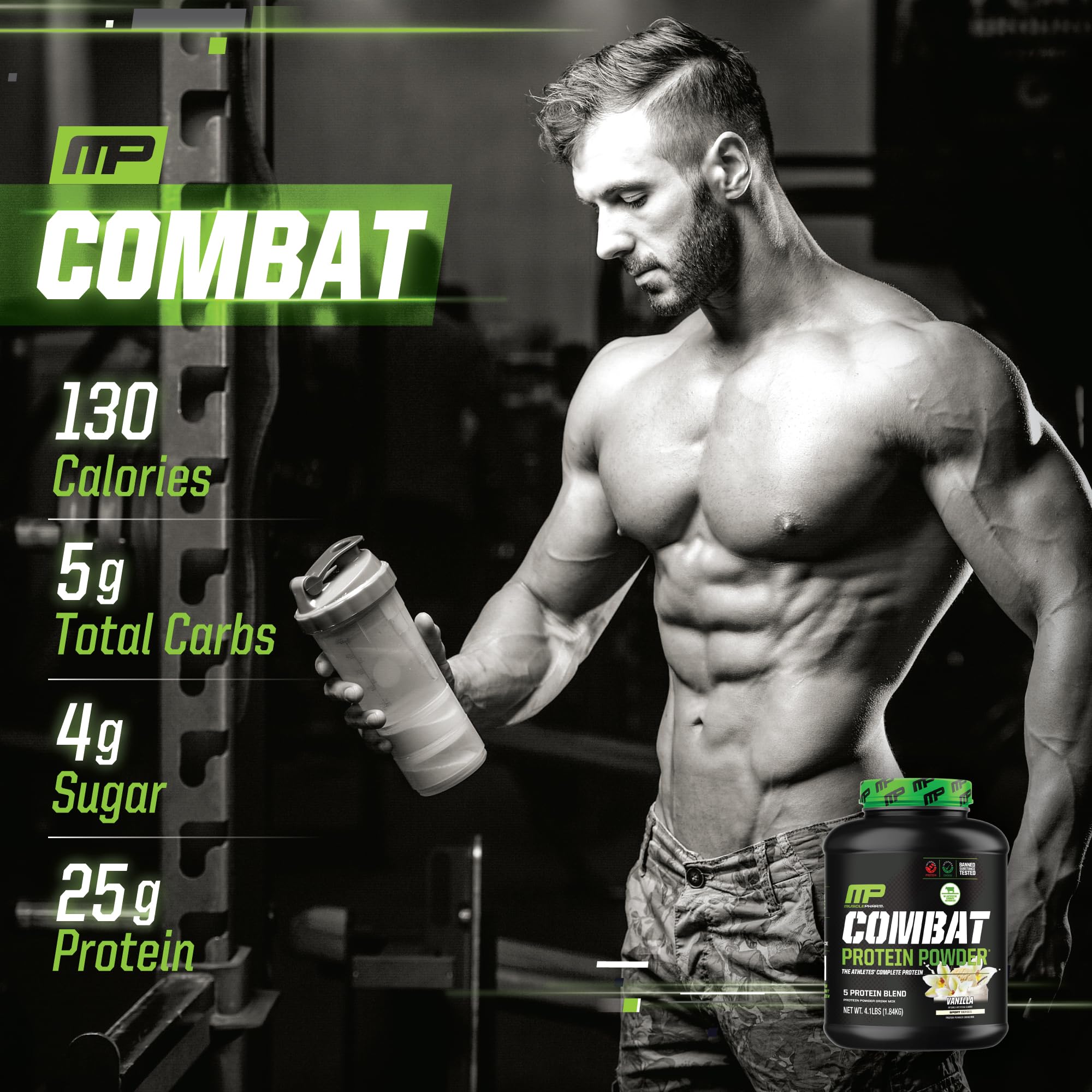 Foto 6 pulgar | Proteína En Polvo Musclepharm Combat Vanilla, 1,8 Kg, 52 Porciones - Venta Internacional.