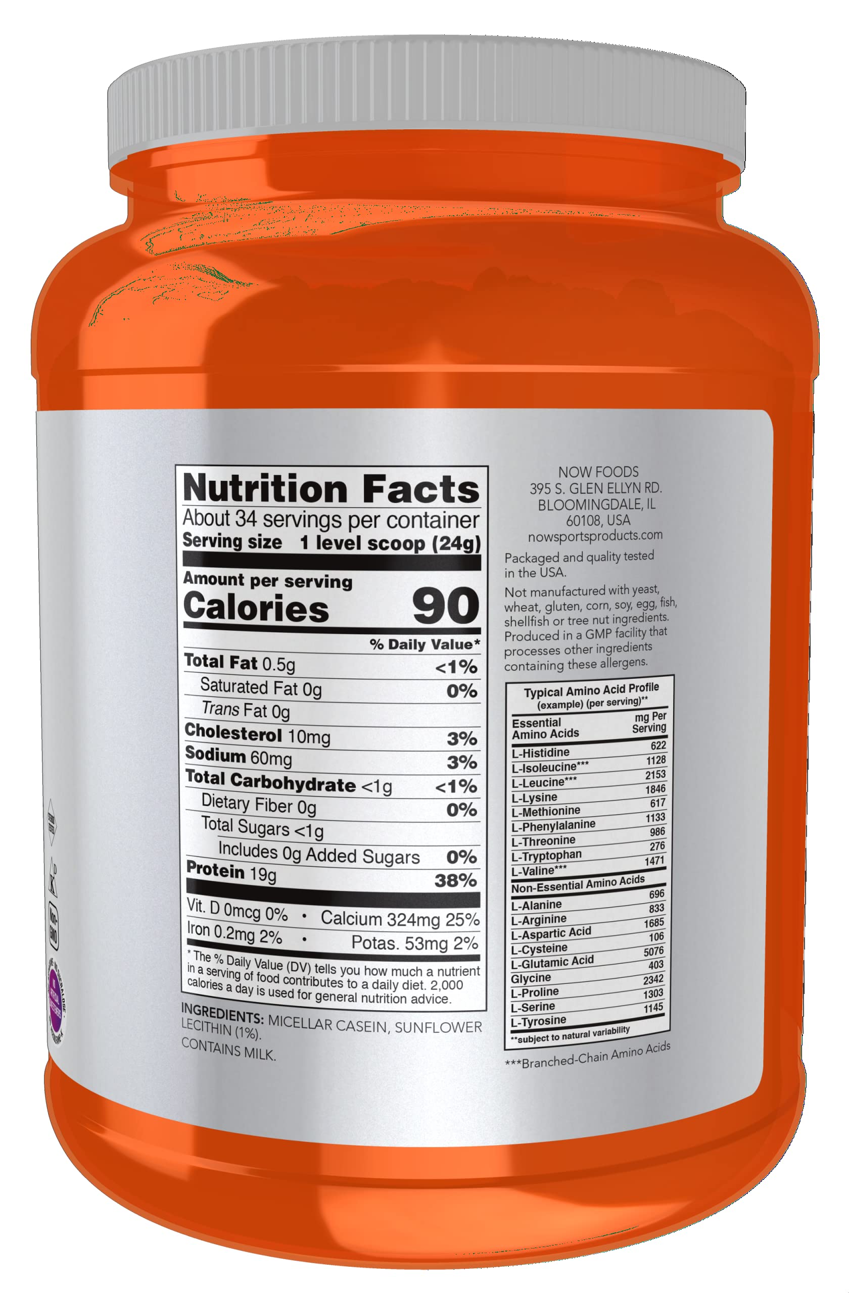 Foto 3 pulgar | Caseína Micelar En Polvo De Sports Nutrition 816 G | Now Foods - Venta Internacional.
