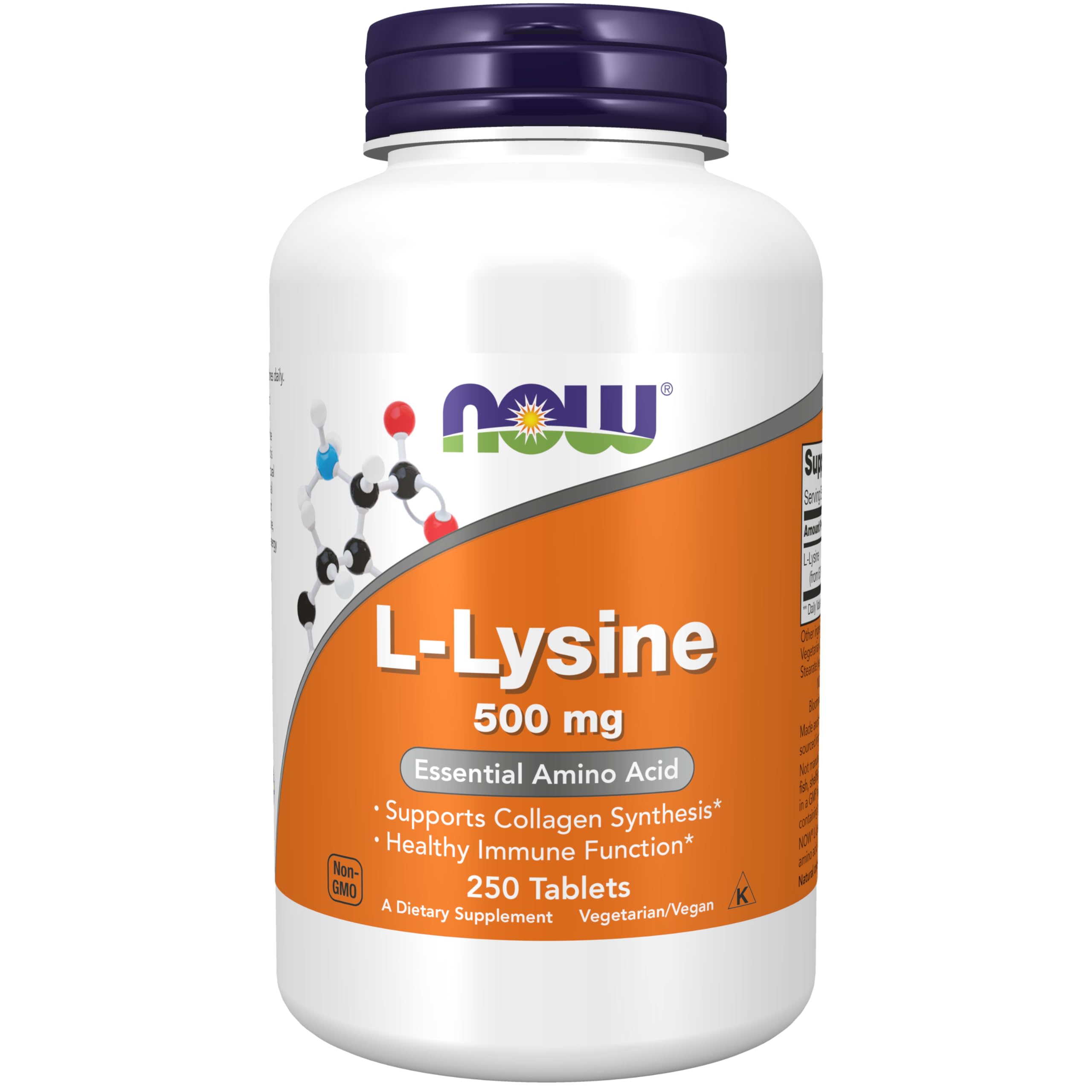 Foto 2 pulgar | Supplement Now Clorhidrato De L-lisina 500 Mg 250 Comprimidos - Venta Internacional.