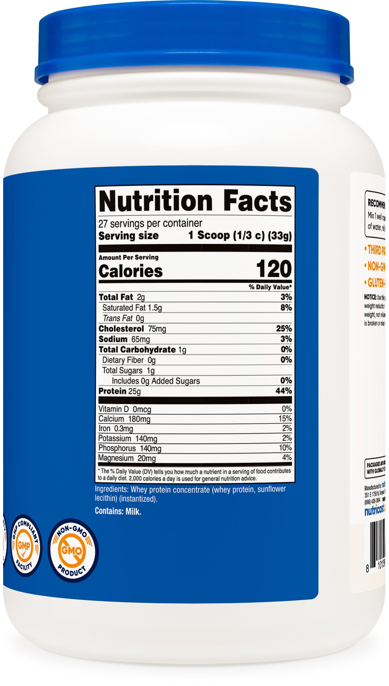 Foto 5 | Proteína En Polvo Nutricost, Concentrado De Proteína De Suero, 907 G - Venta Internacional.
