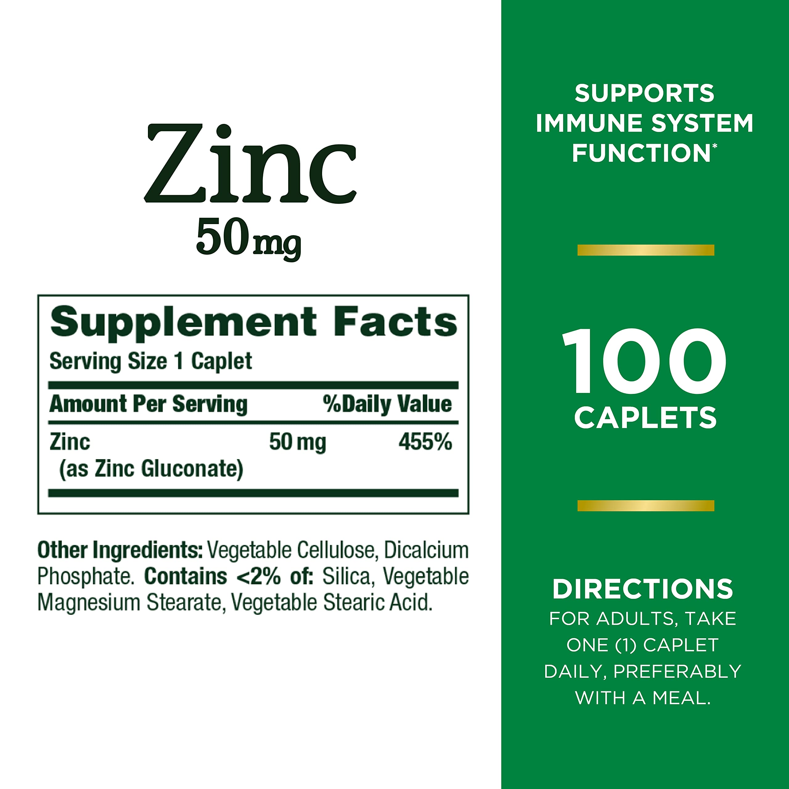 Foto 3 pulgar | Suplemento Nature's Bounty Zinc En Cápsulas De 50 Mg, 100 Unidades (x2) - Venta Internacional.