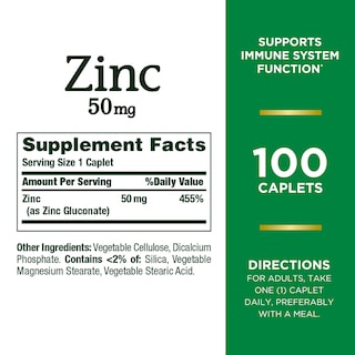 Foto 2 | Suplemento Nature's Bounty Zinc En Cápsulas De 50 Mg, 100 Unidades (x2) - Venta Internacional.