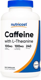 Foto 1 | Suplemento Dietético Nutricost Cafeine Con L-teanina 240 Cápsulas - Venta Internacional.