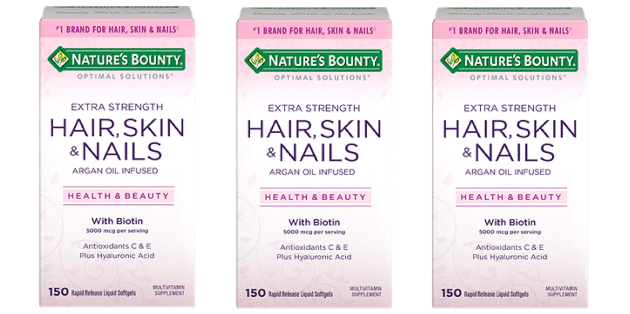 Foto 2 pulgar | Suplemento Nature's Bounty Extra Strength Para Cabello, Piel Y Uñas, 150 Unidades, Paquete De 3 - Venta Internacional.