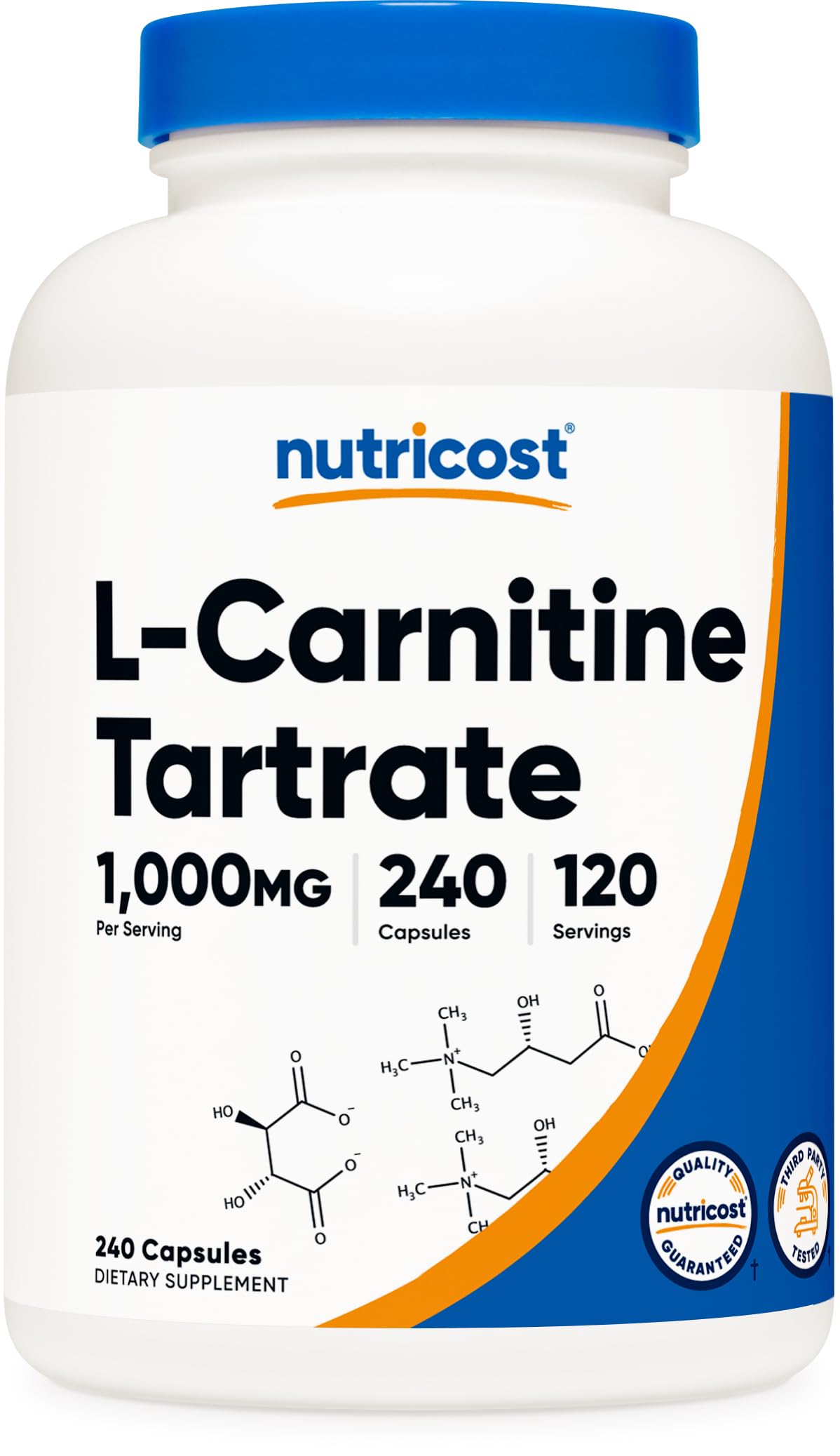 Foto 1 | Suplemento Nutricost De Tartrato De L-carnitina, 1000 Mg, 240 Cápsulas - Venta Internacional.