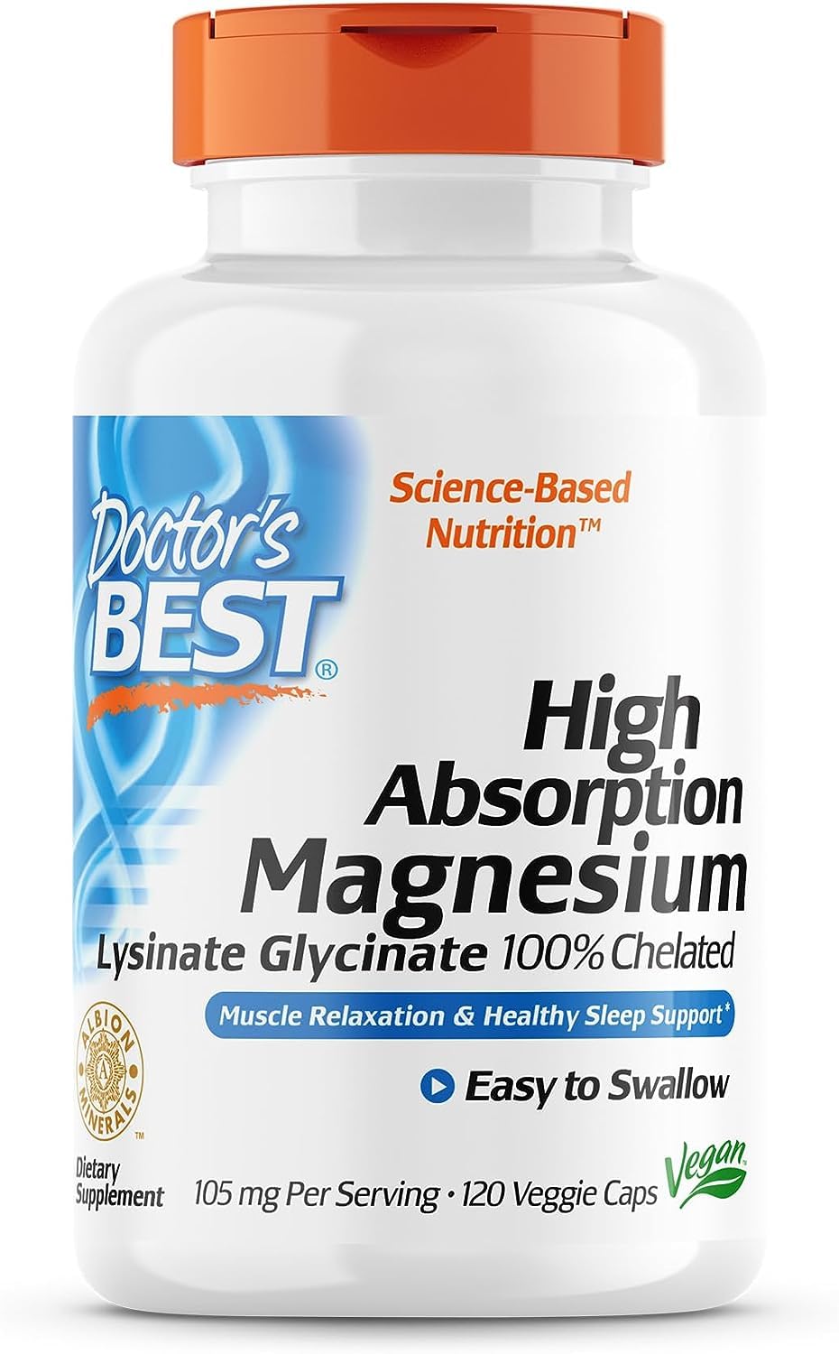 Suplemento Doctor's Best De Magnesio De Alta Absorción, 120 Cápsulas - Venta Internacional.
