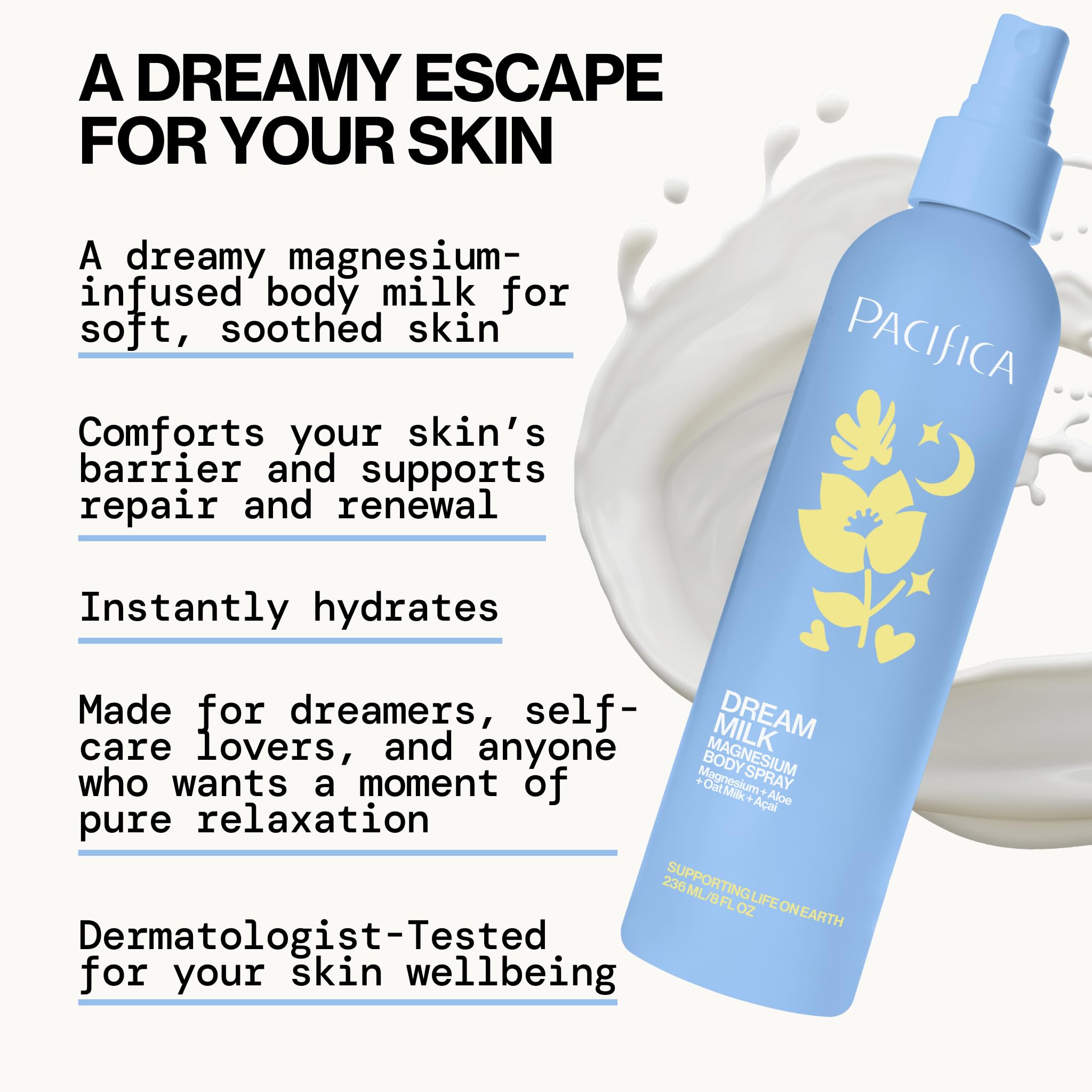 Foto 5 pulgar | Spray De Magnesio Pacifica Dream Milk Para Dormir, 120 Ml - Venta Internacional.