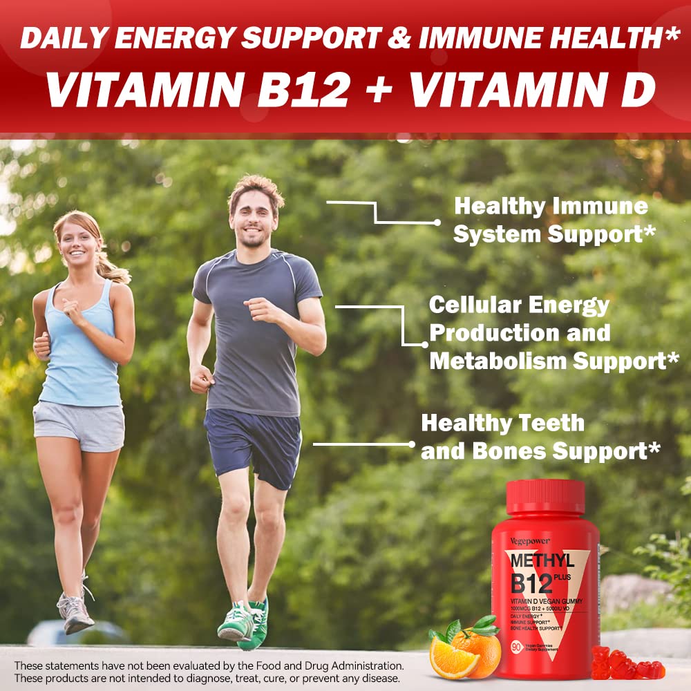 Foto 2 | Suplemento Vitamina B12 Vegepower con Vitamina D 90 Gomitas - Venta Internacional