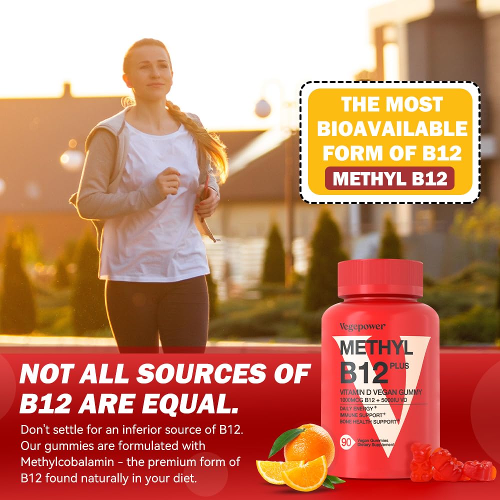 Foto 4 pulgar | Suplemento Vitamina B12 Vegepower con Vitamina D 90 Gomitas - Venta Internacional