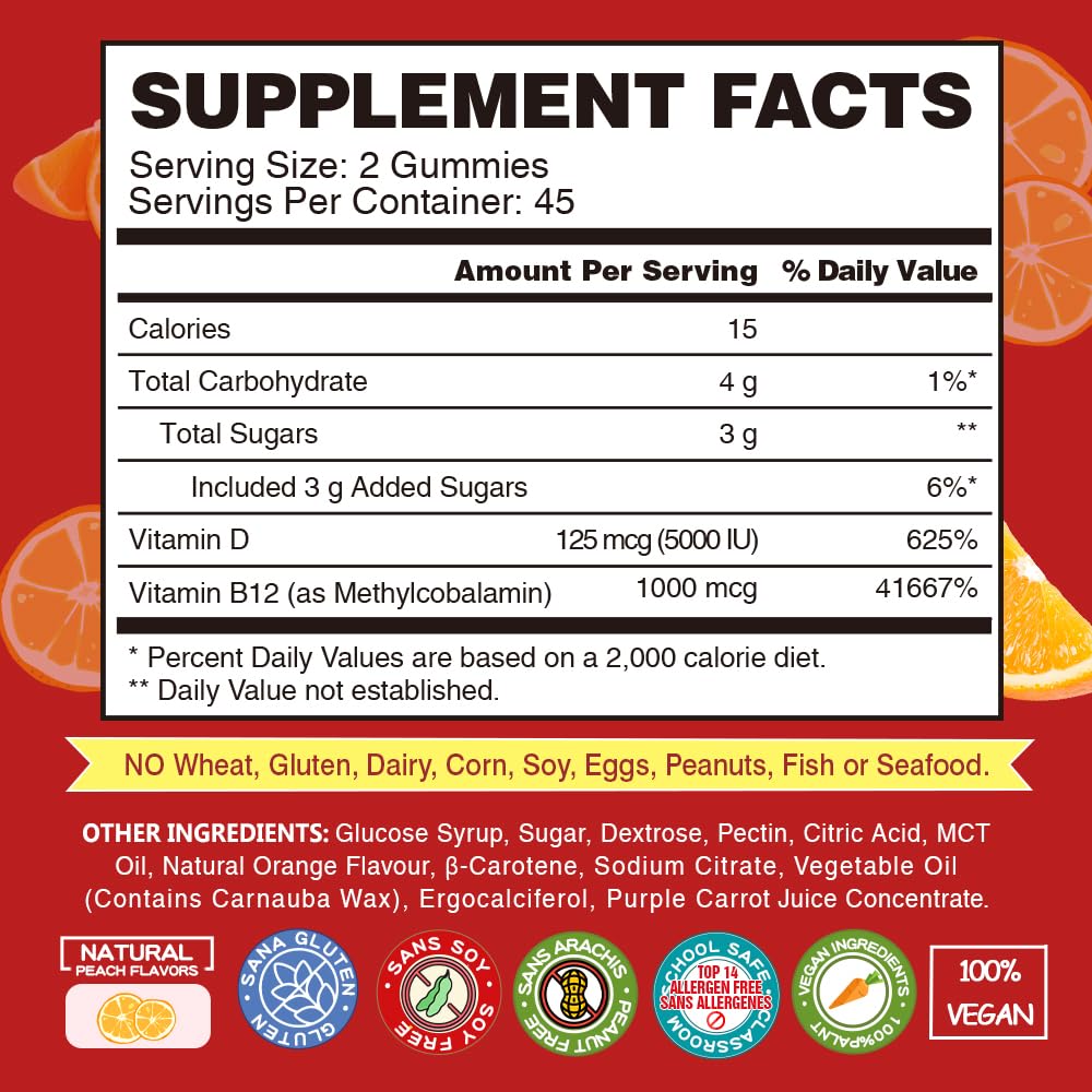 Foto 5 pulgar | Suplemento Vitamina B12 Vegepower con Vitamina D 90 Gomitas - Venta Internacional