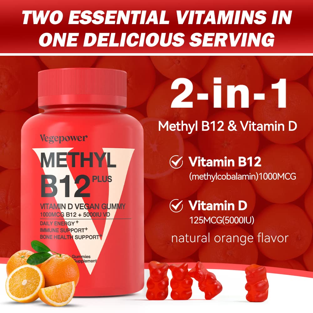 Foto 6 pulgar | Suplemento Vitamina B12 Vegepower con Vitamina D 90 Gomitas - Venta Internacional