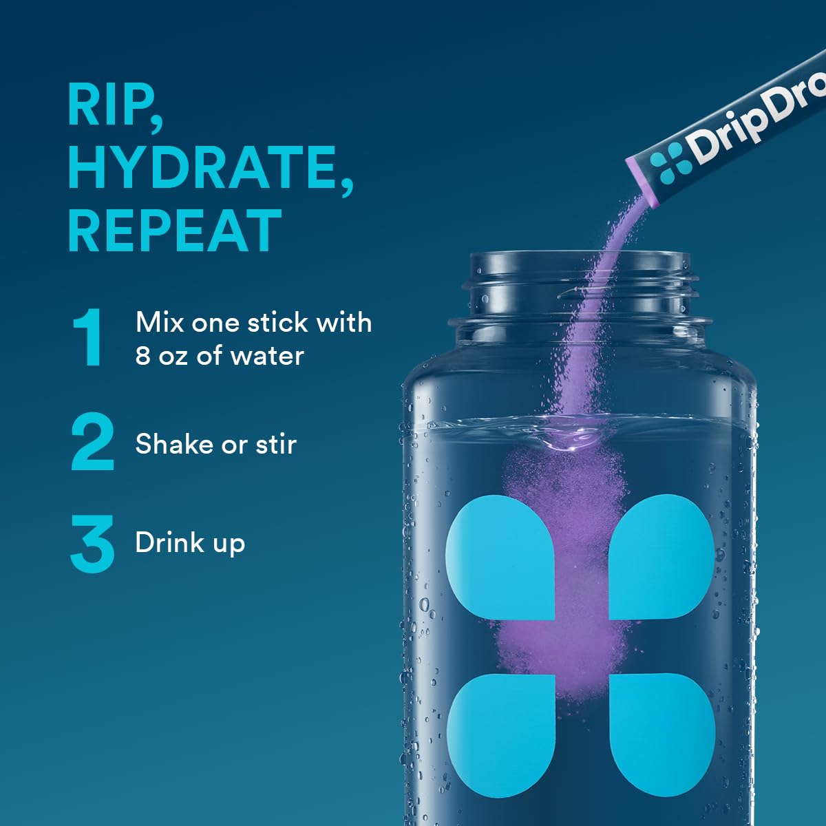 Foto 8 pulgar | Mezcla Electrolítica Para Bebidas Dripdrop Hydration Grape, 32 Barras - Venta Internacional.