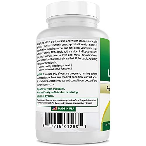 Foto 4 pulgar | Best Naturals |ácido Alfa Lipoico 600 Mg – 120 Cápsulas | Energía Celular, Metabolismo Y Protección Antioxidante