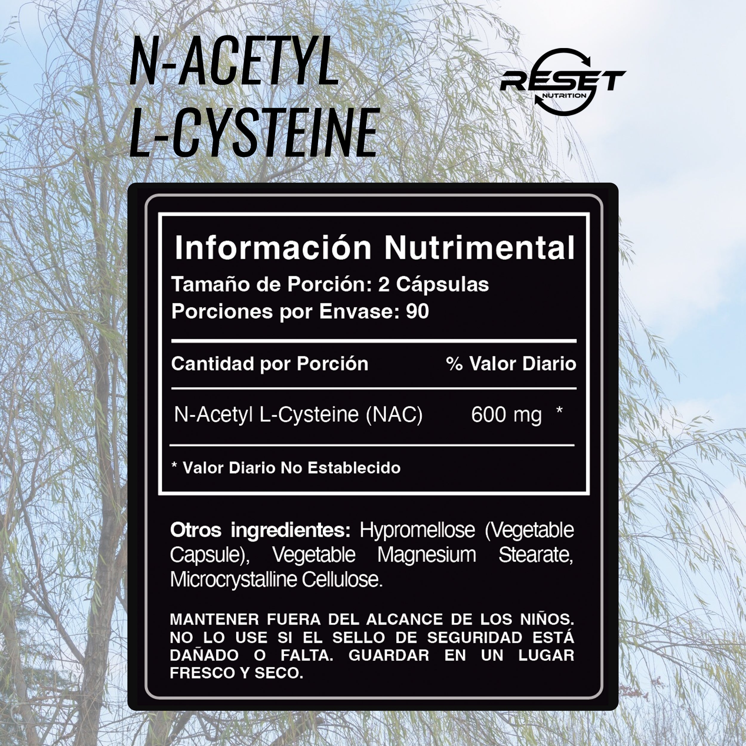 Foto 3 pulgar | Reset Nutrition | Nac 600 Mg – 60 Cápsulas | Desintoxicación Hepática, Antioxidante Natural Y Bienestar Integral