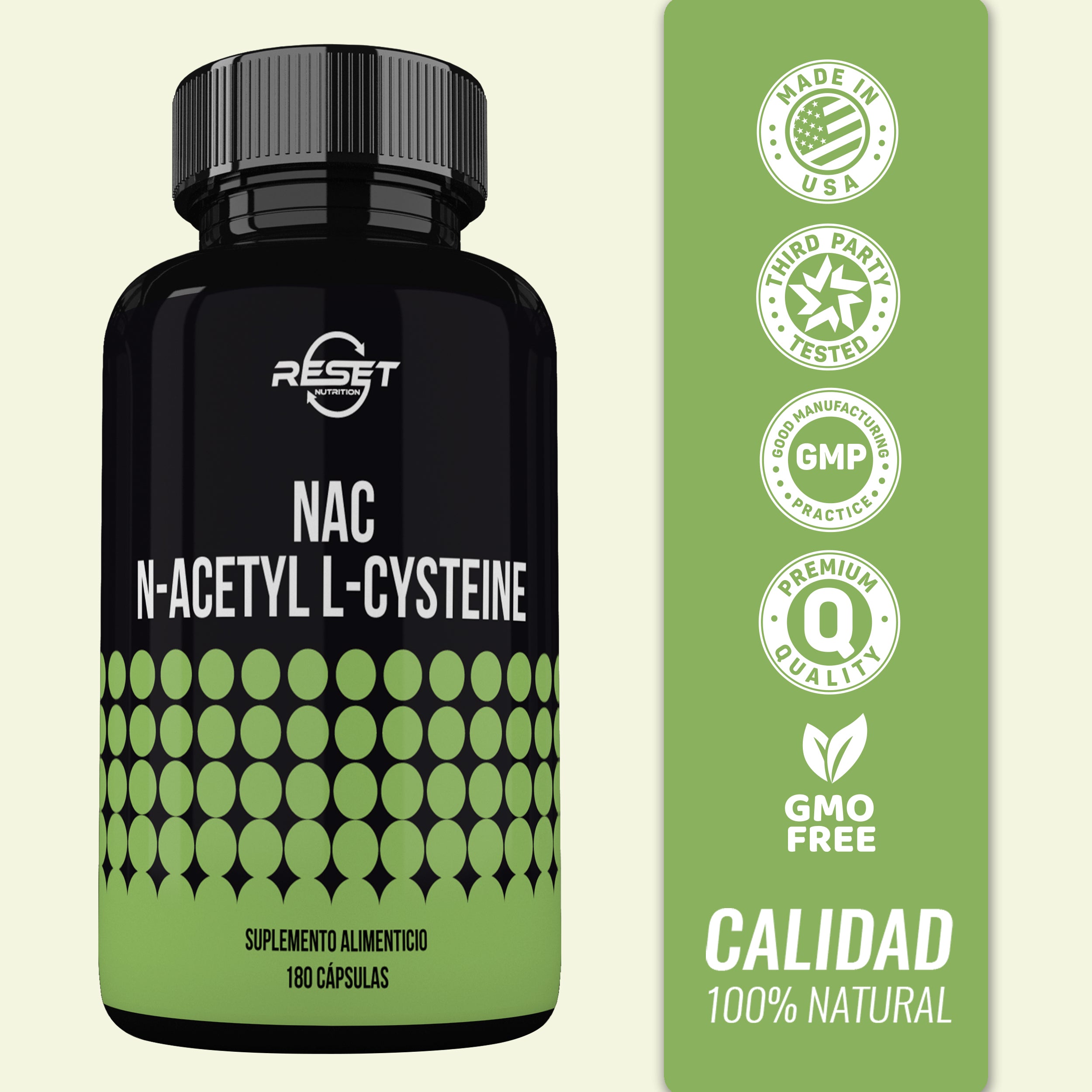 Foto 3 | Reset Nutrition | Nac 600 Mg – 60 Cápsulas | Desintoxicación Hepática, Antioxidante Natural Y Bienestar Integral