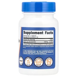 Foto 2 | Nutricost | Niacinamide (vitamina B3) 500 Mg – 30 Cápsulas | Salud De La Piel, Antiinflamatorio Y Apoyo Metabólico