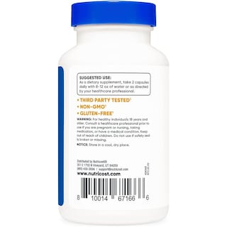 Foto 2 | Nutricost | Ácido Alfa Lipoico 600 Mg – 120 Cápsulas | Antioxidante Celular Y Metabolismo De La Glucosa
