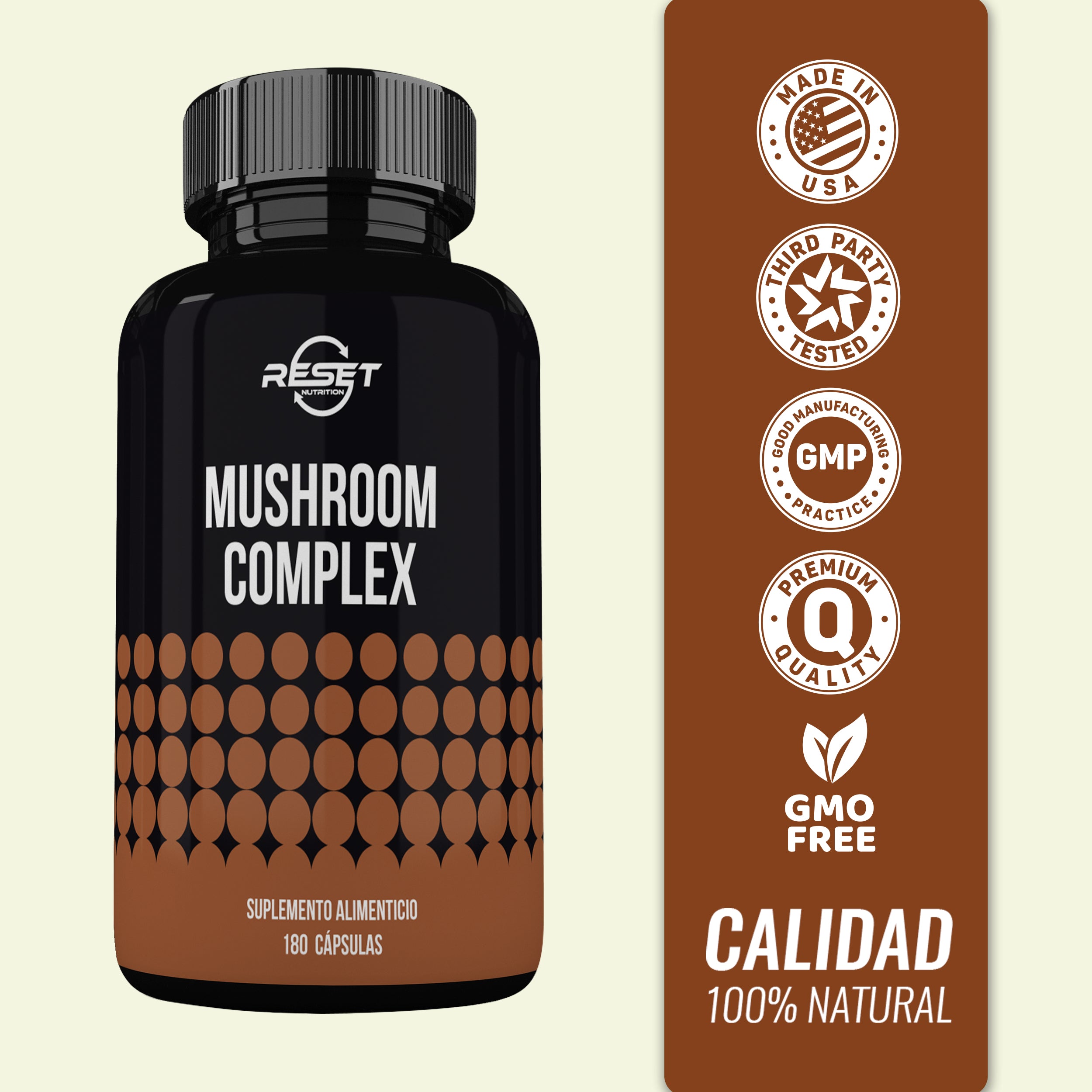 Foto 4 pulgar | Reset Nutrition | Mushroom Complex – 10 Hongos Medicinales | Energía, Inmunidad, Memoria Y Antioxidantes