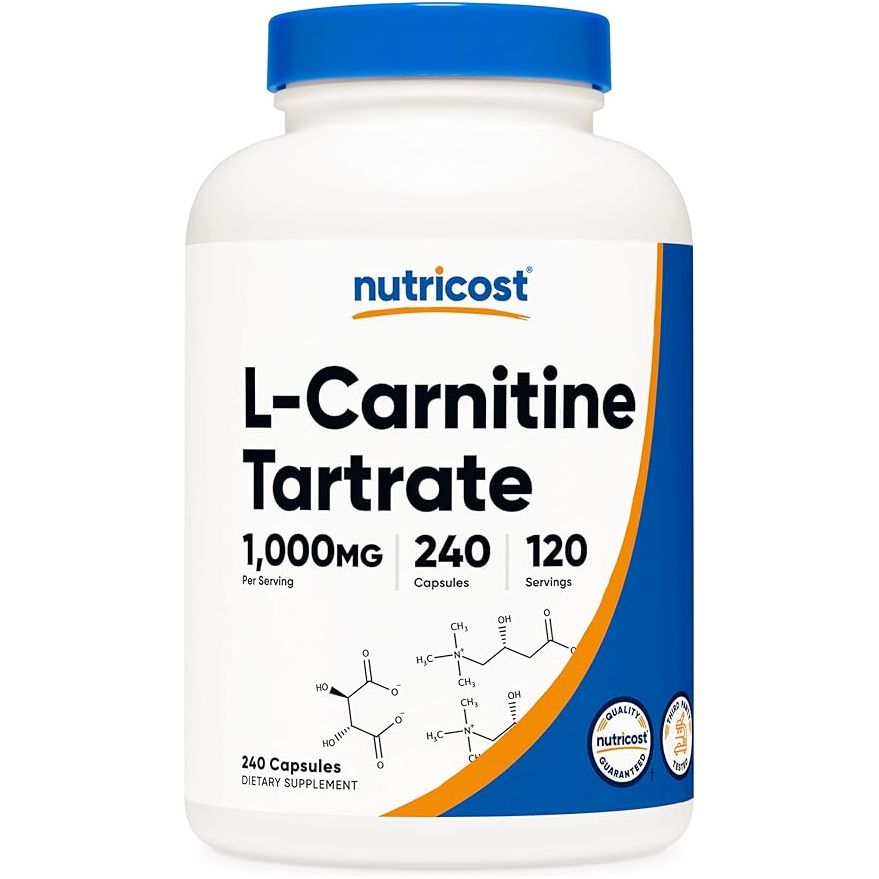 Foto 2 pulgar | L-carnitina Tartrato 1000 Mg Nutricost 240 Cápsulas