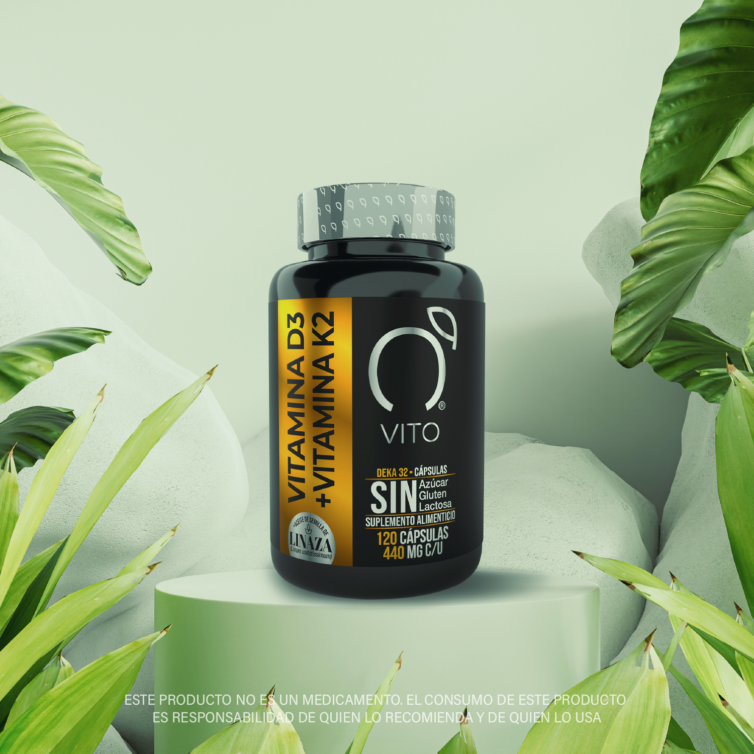 Foto 5 | Suplemento Alimenticio Vito Vitamina D3 + K2 con Aceite de Linaza 120 cápsulas 440 mg