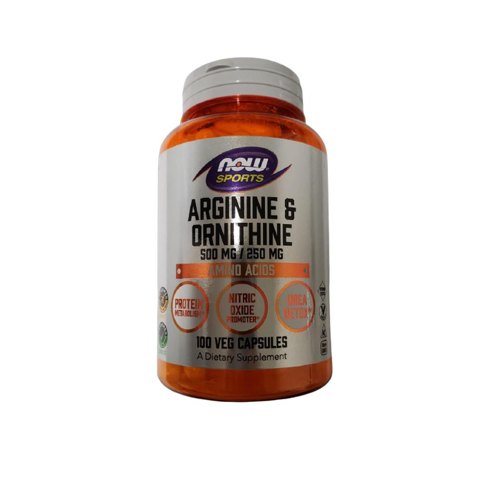 Arginina y Ornitina Now Sports Vitamimas 100 Capsulas