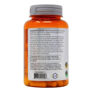 Foto 3 | Arginina y Ornitina Now Sports Vitamimas 100 Capsulas