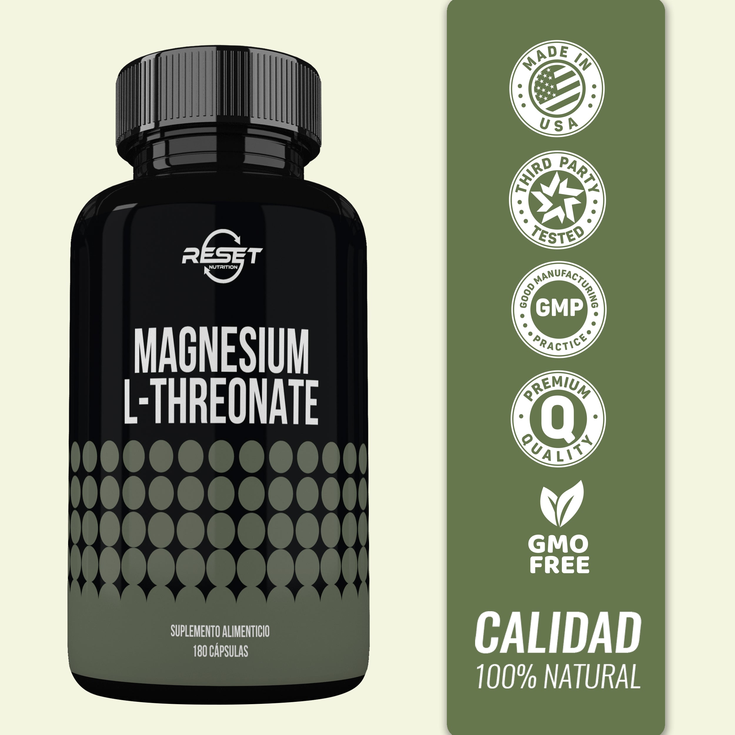 Foto 4 pulgar | Magnesium L-threonate Reset Nutrition Alta Biodisponibilidad Cerebral