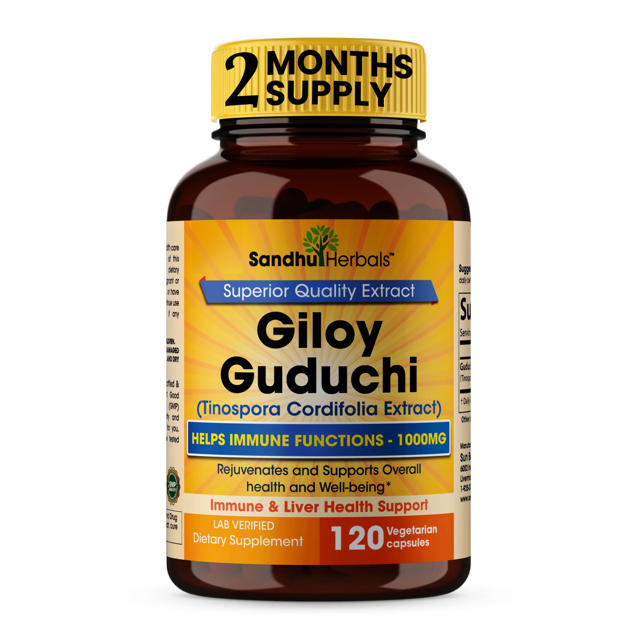 Foto 2 pulgar | Suplemento Sandhu Herbals Giloy Guduchi 120 Cápsulas - Venta Internacional