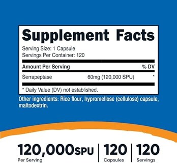 Foto 4 | Serrapeptasa 120,000 Spu Nutricost 120 Cápsulas