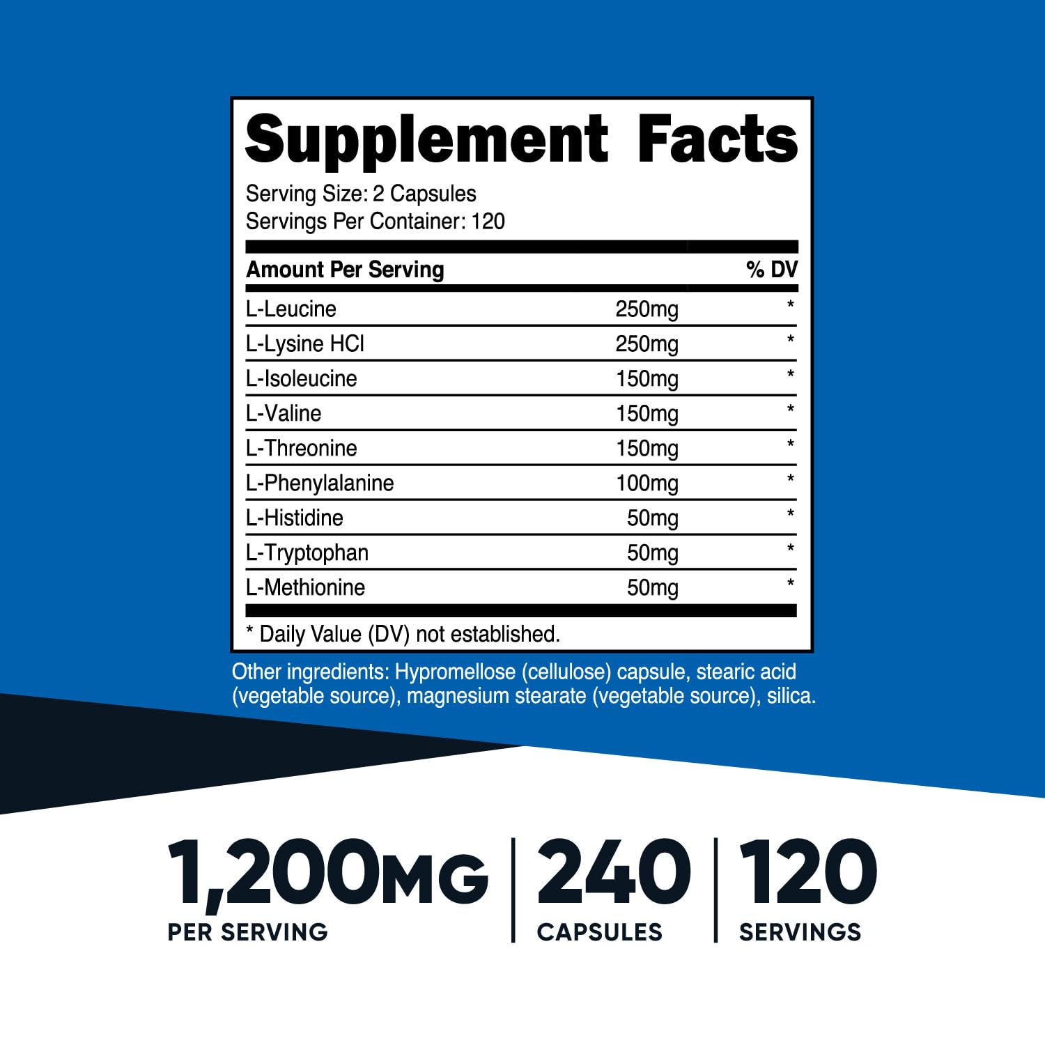 Foto 3 pulgar | Suplemento Nutricost Eaa Capsules 1200 Mg 240 Cápsulas - Venta Internacional.