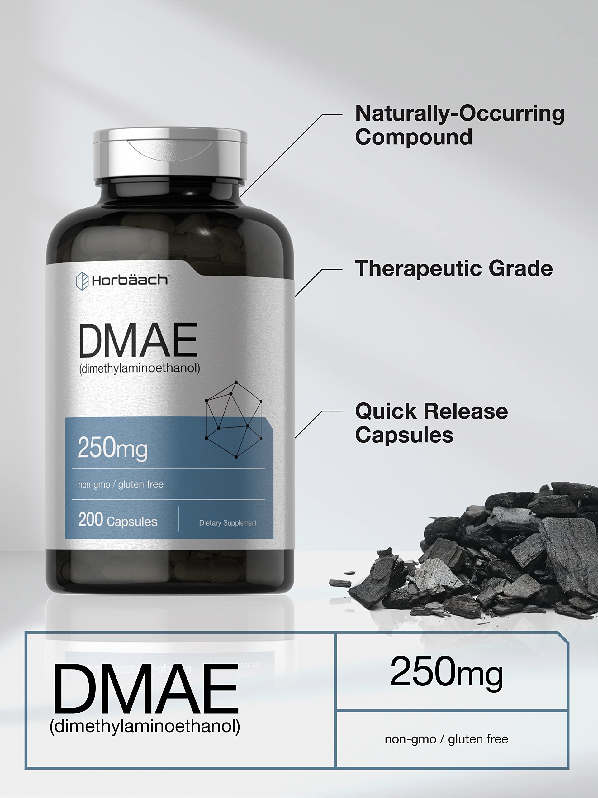 Foto 4 pulgar | Suplemento Horbaach Dmae 250 Mg 200 Cápsulas Sin Ogm Sin Gluten - Venta Internacional.
